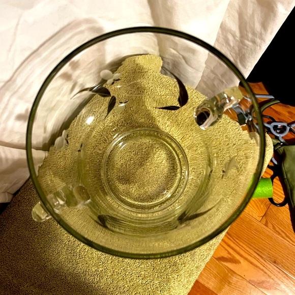 MCM Atomic Ice Bucket Antique Art Nouveau Clear Glass Silver Overlay - Picture 4 of 8